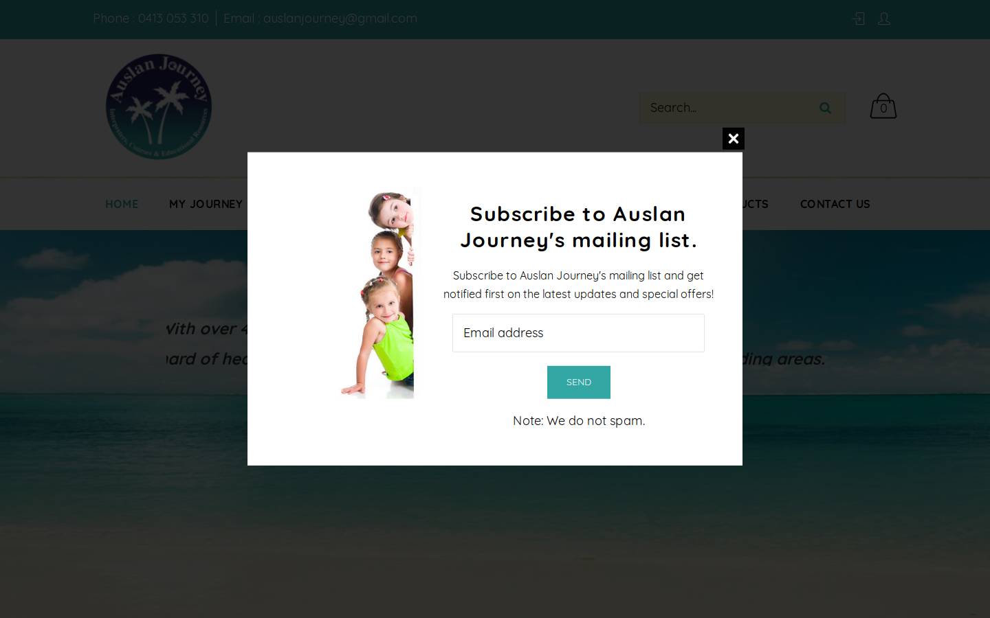 auslanjourney.com.au homepage screenshot