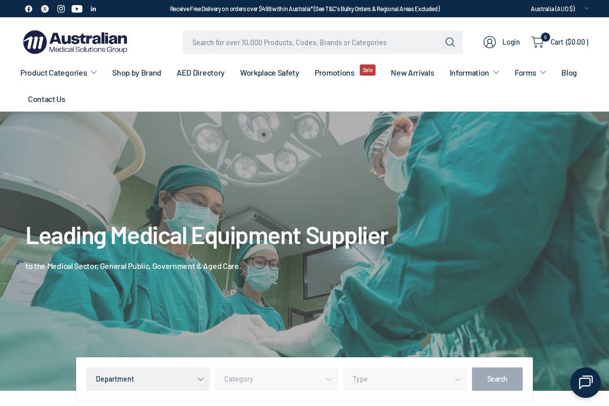 AUS MED GROUP homepage screenshot