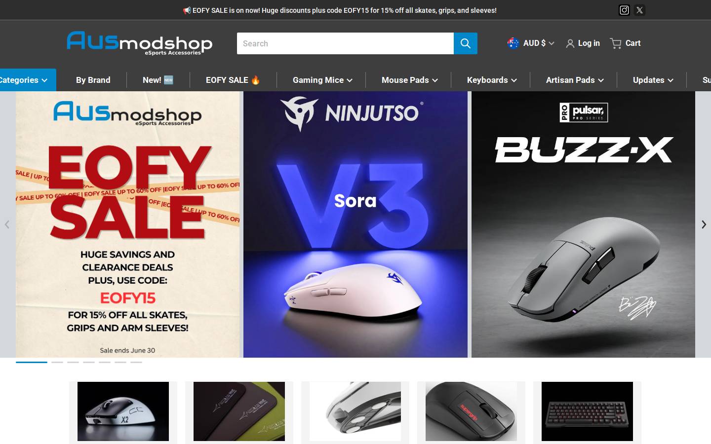 ausmodshop.com homepage screenshot