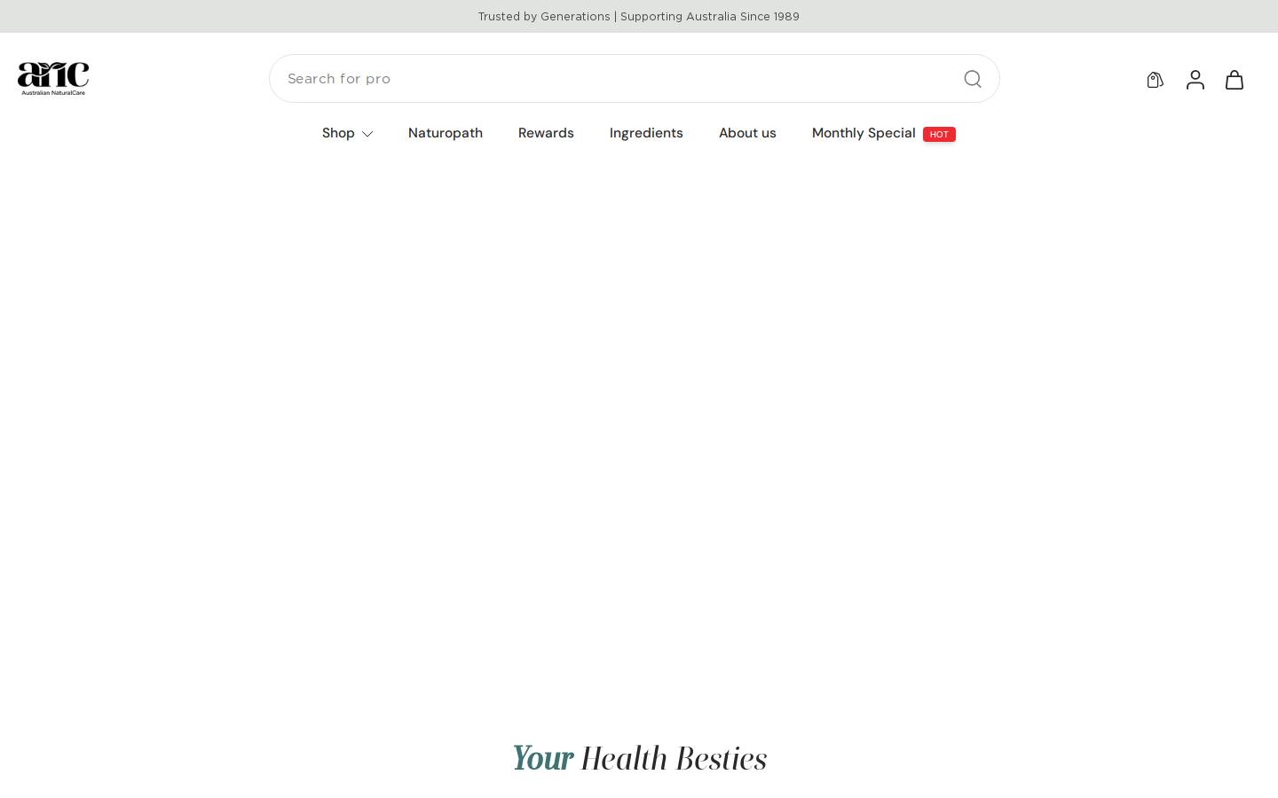 Australian NaturalCare homepage screenshot
