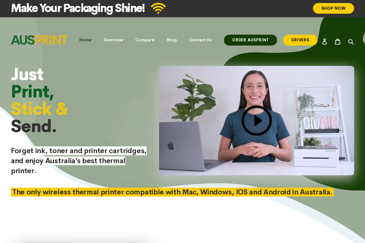 ausprint.co homepage screenshot