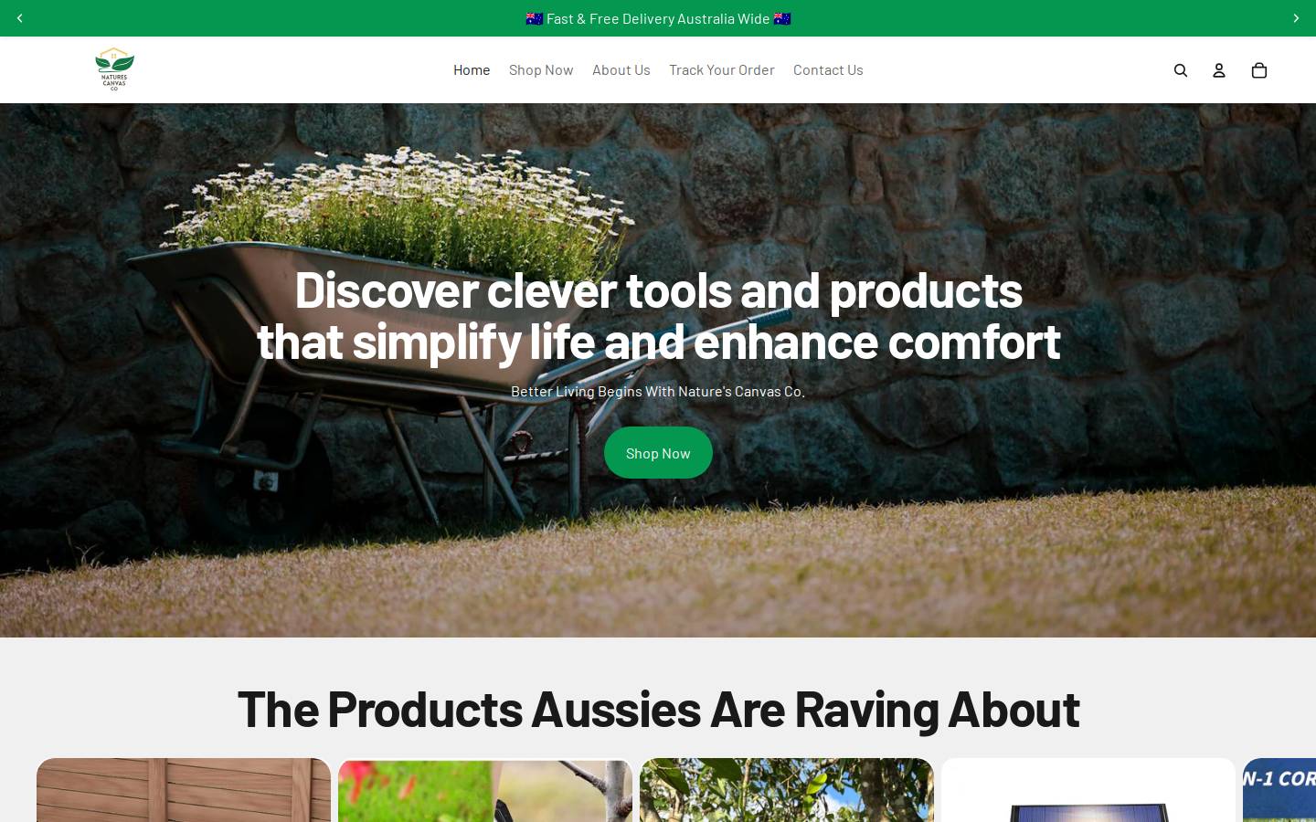 aussie-homeproducts.com homepage screenshot