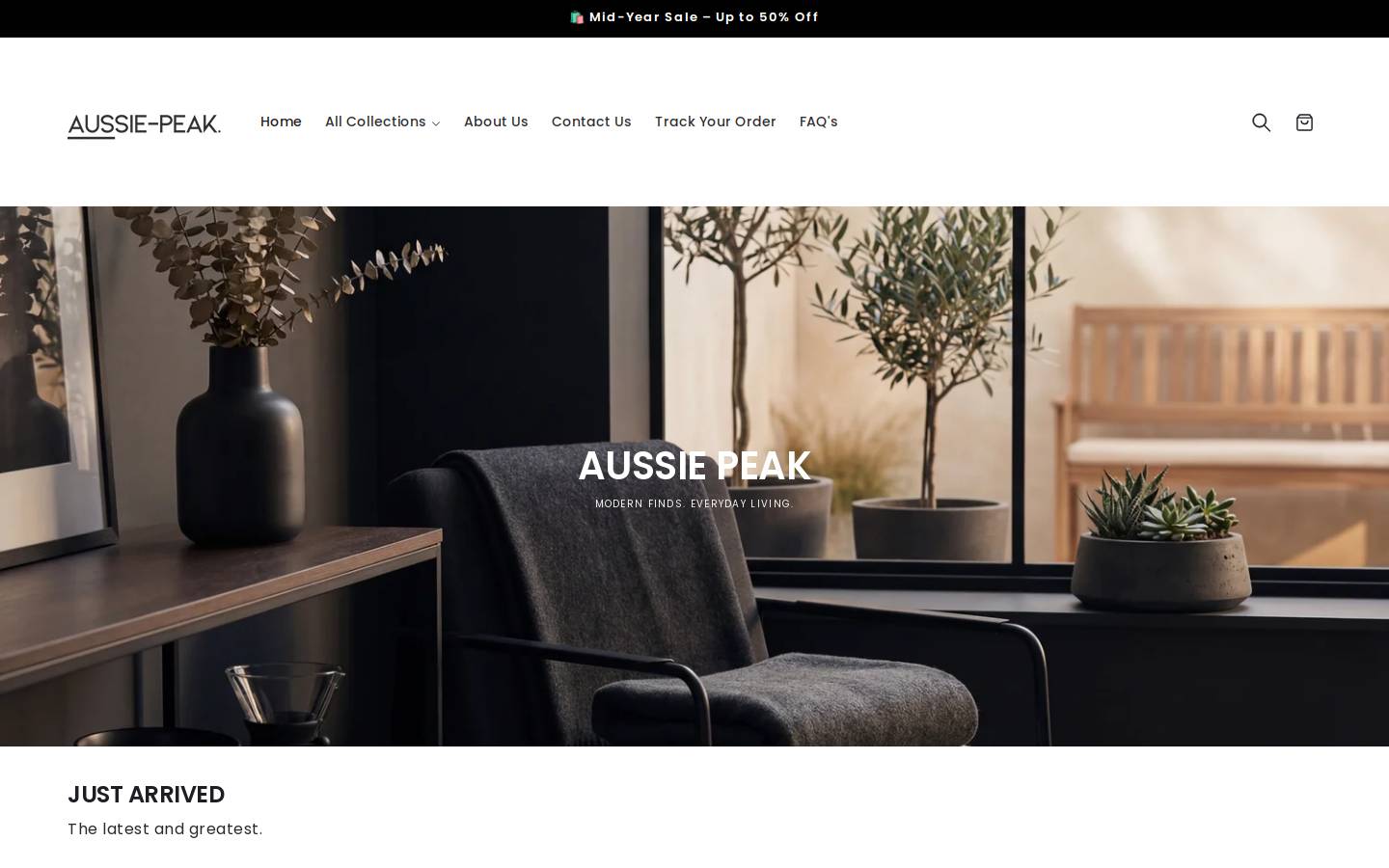 Aussie Peak homepage screenshot