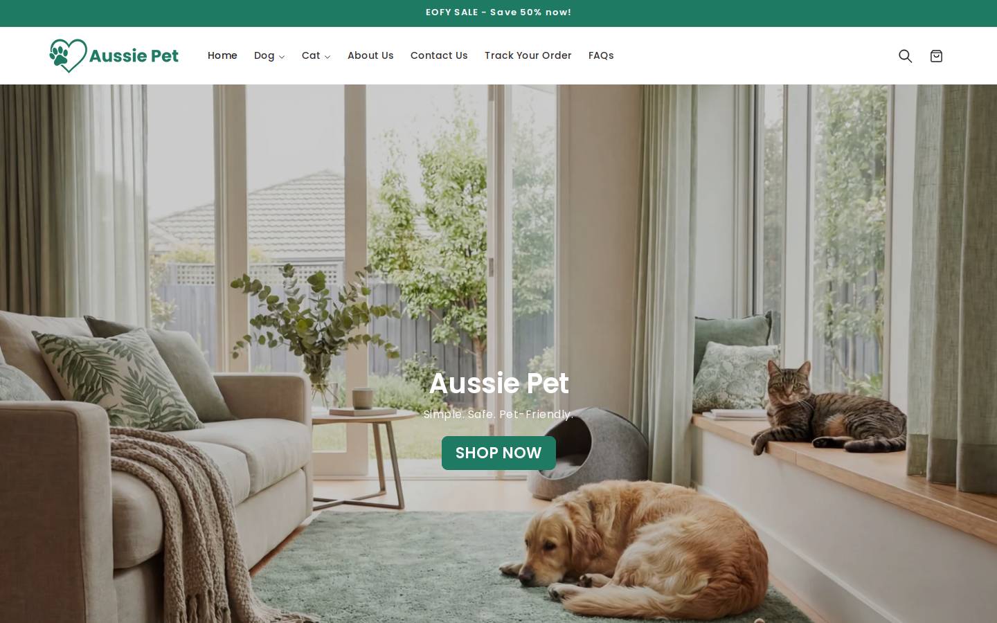Aussie Pet homepage screenshot