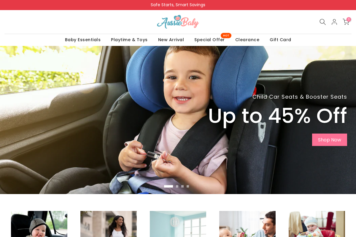 Aussie Baby homepage screenshot