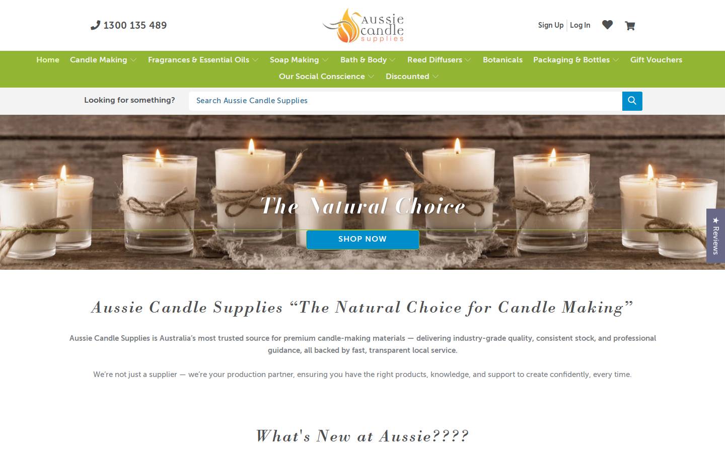 aussiecandlesupplies.com.au homepage screenshot
