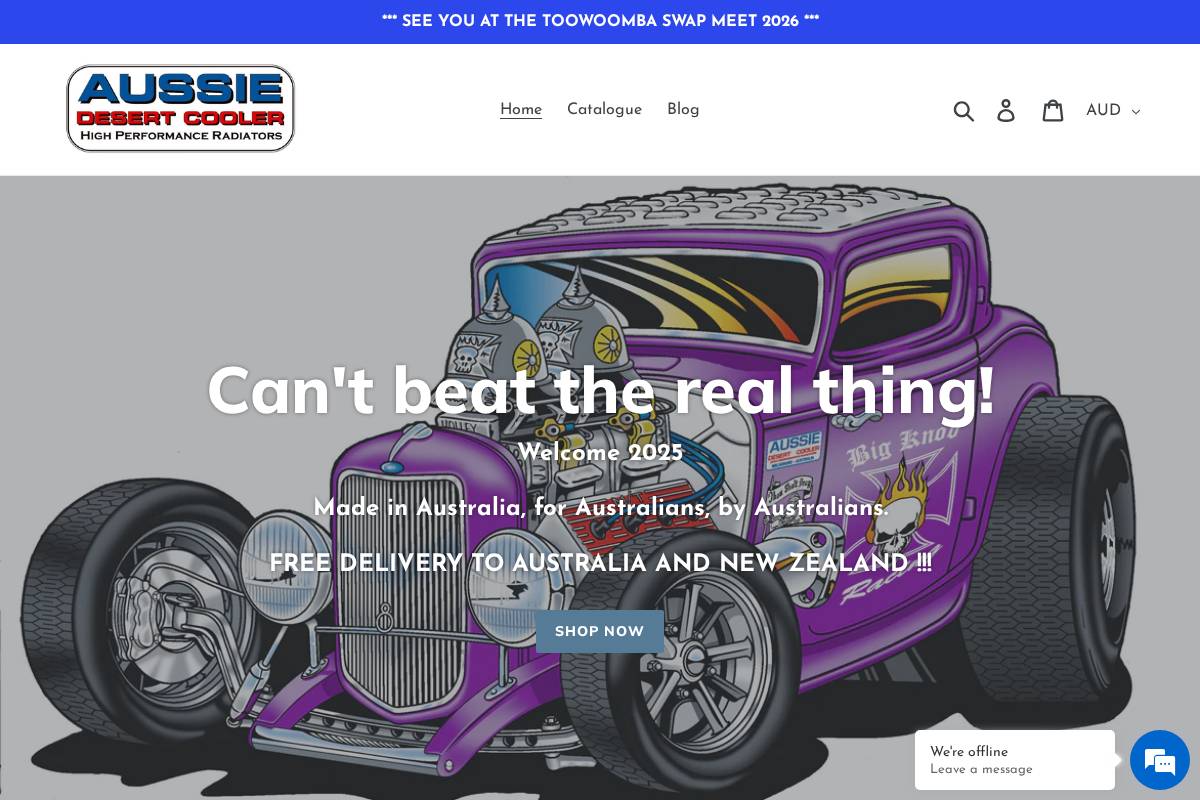 aussiedesertcooler.shop homepage screenshot