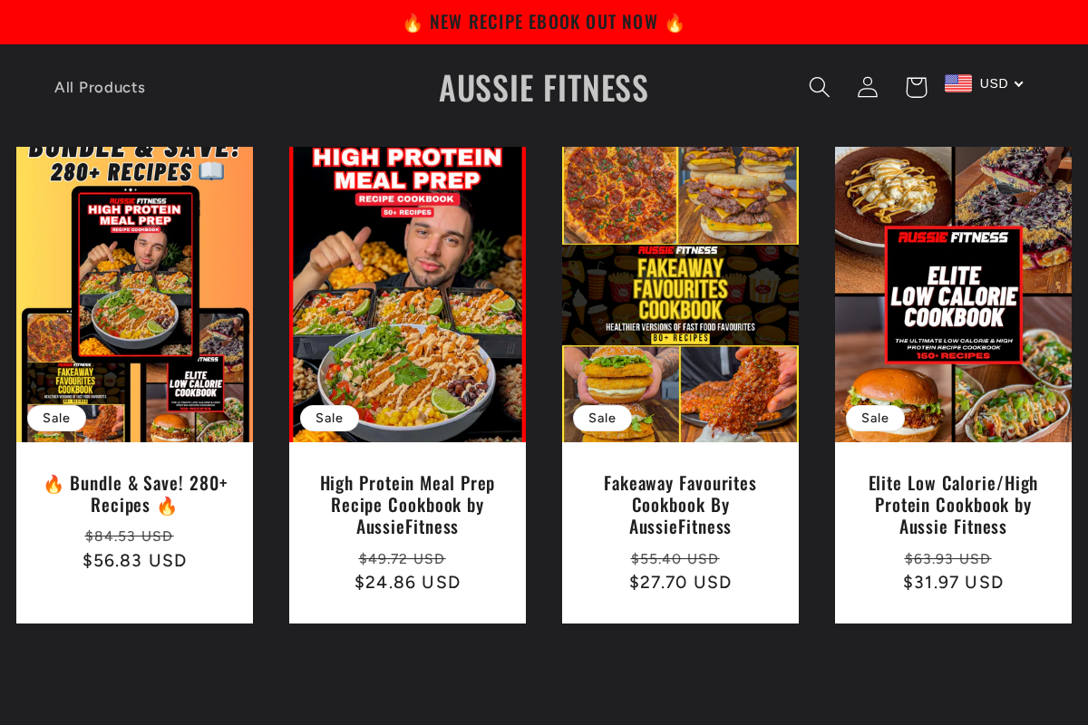 aussiefitnessbooks.com homepage screenshot