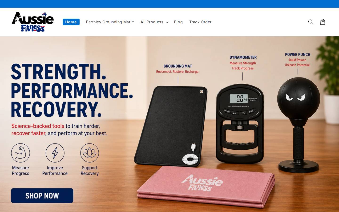 aussiefitnessco.com homepage screenshot