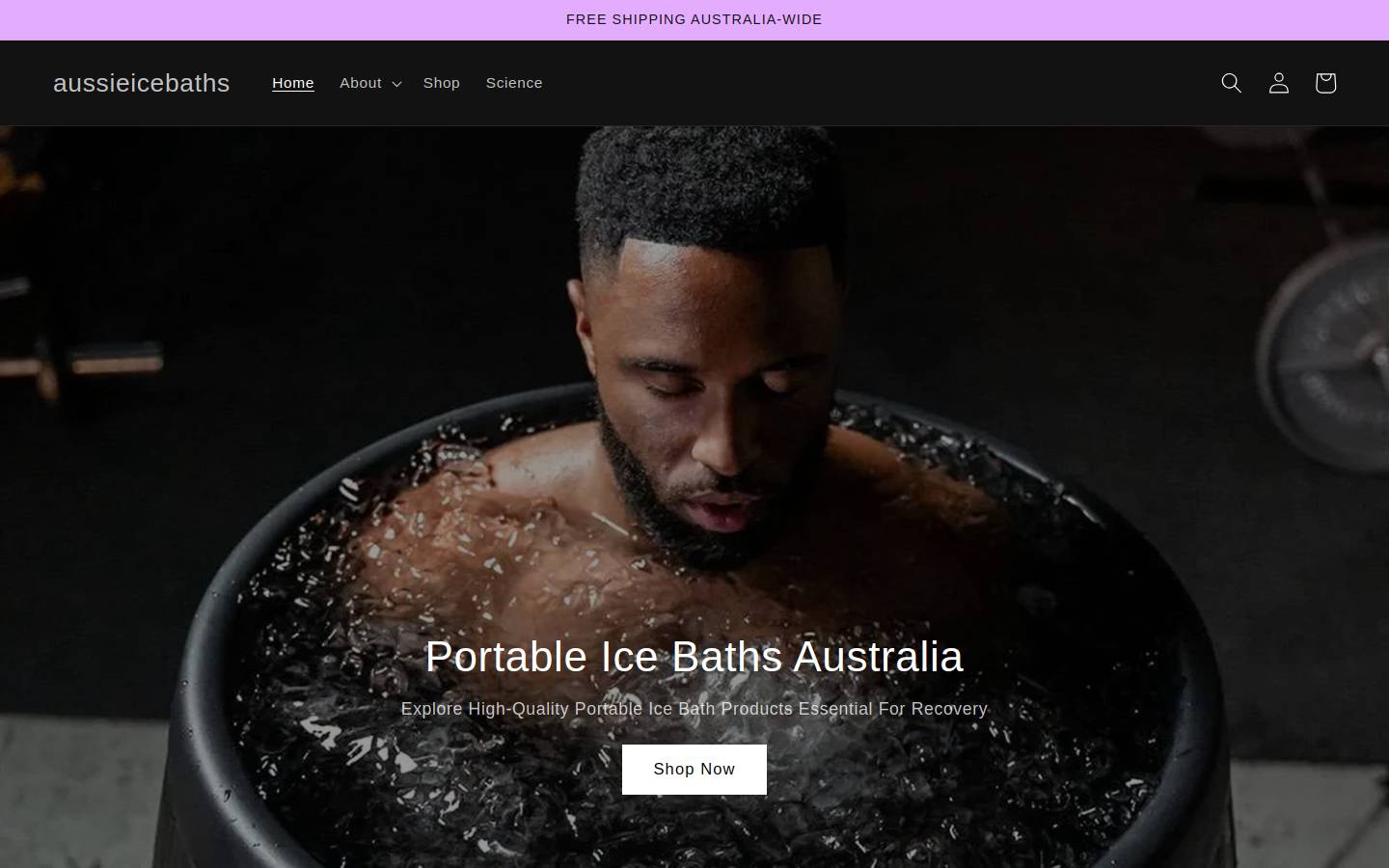 aussieicebaths.com.au homepage screenshot