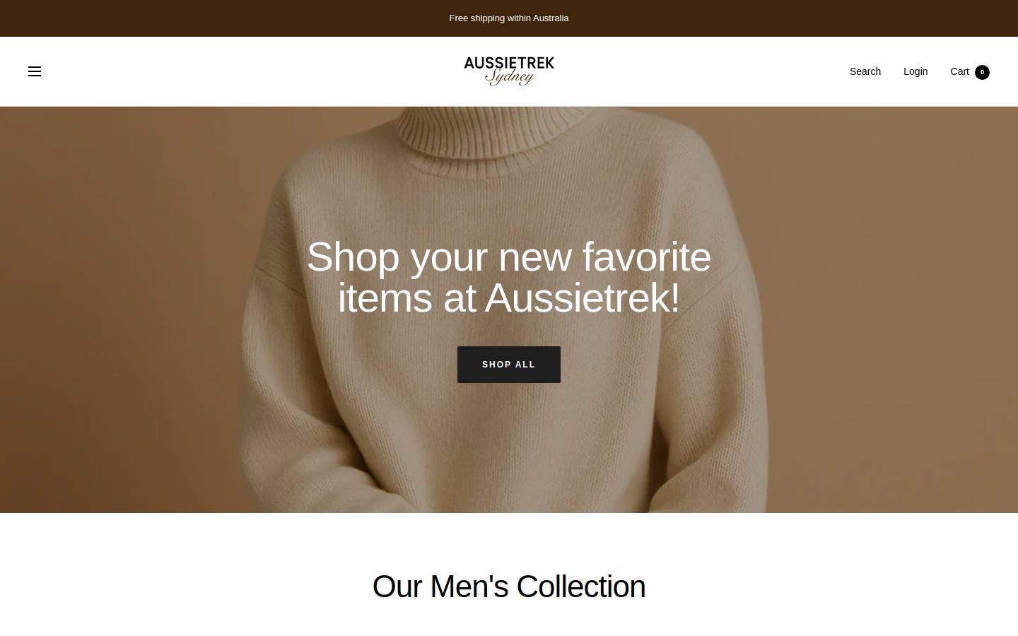 Aussietrek homepage screenshot