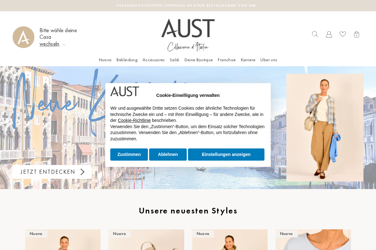 Aust Fashion homepage screenshot