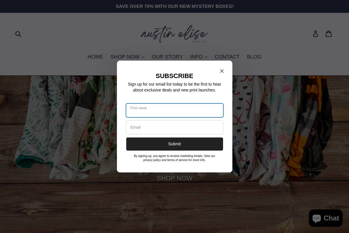 austinelisebaby.ca homepage screenshot