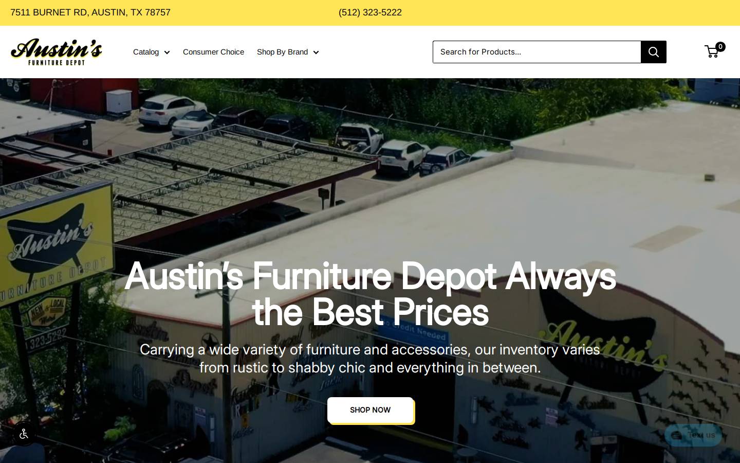 austinfurnituredepot.com homepage screenshot