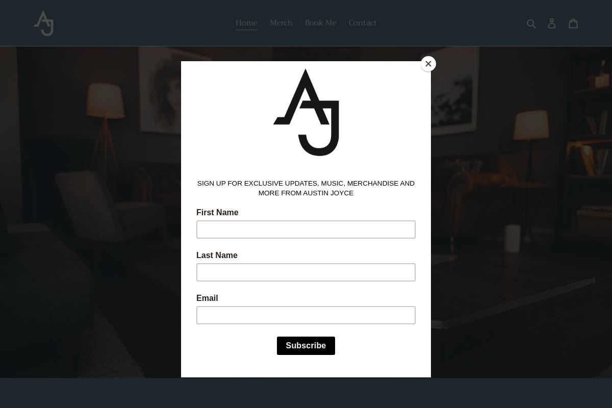 austinjoyce.com homepage screenshot