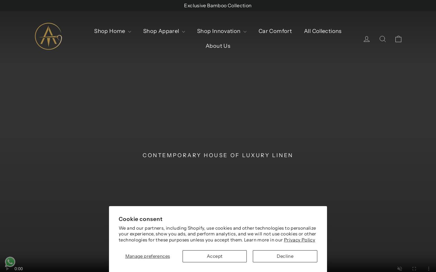 Austinlinen homepage screenshot