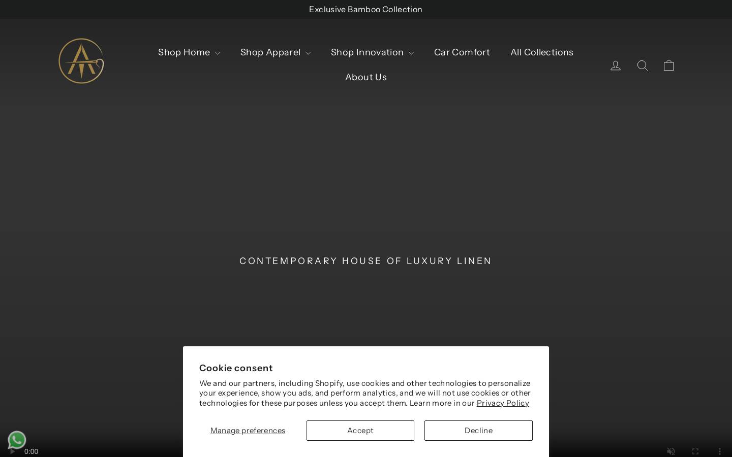 Austinlinen homepage screenshot