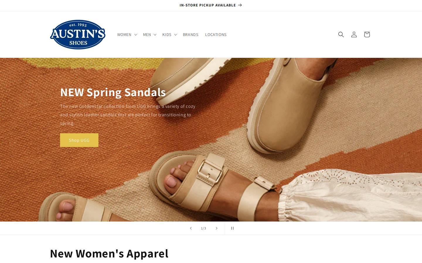 austinsshoes.com homepage screenshot