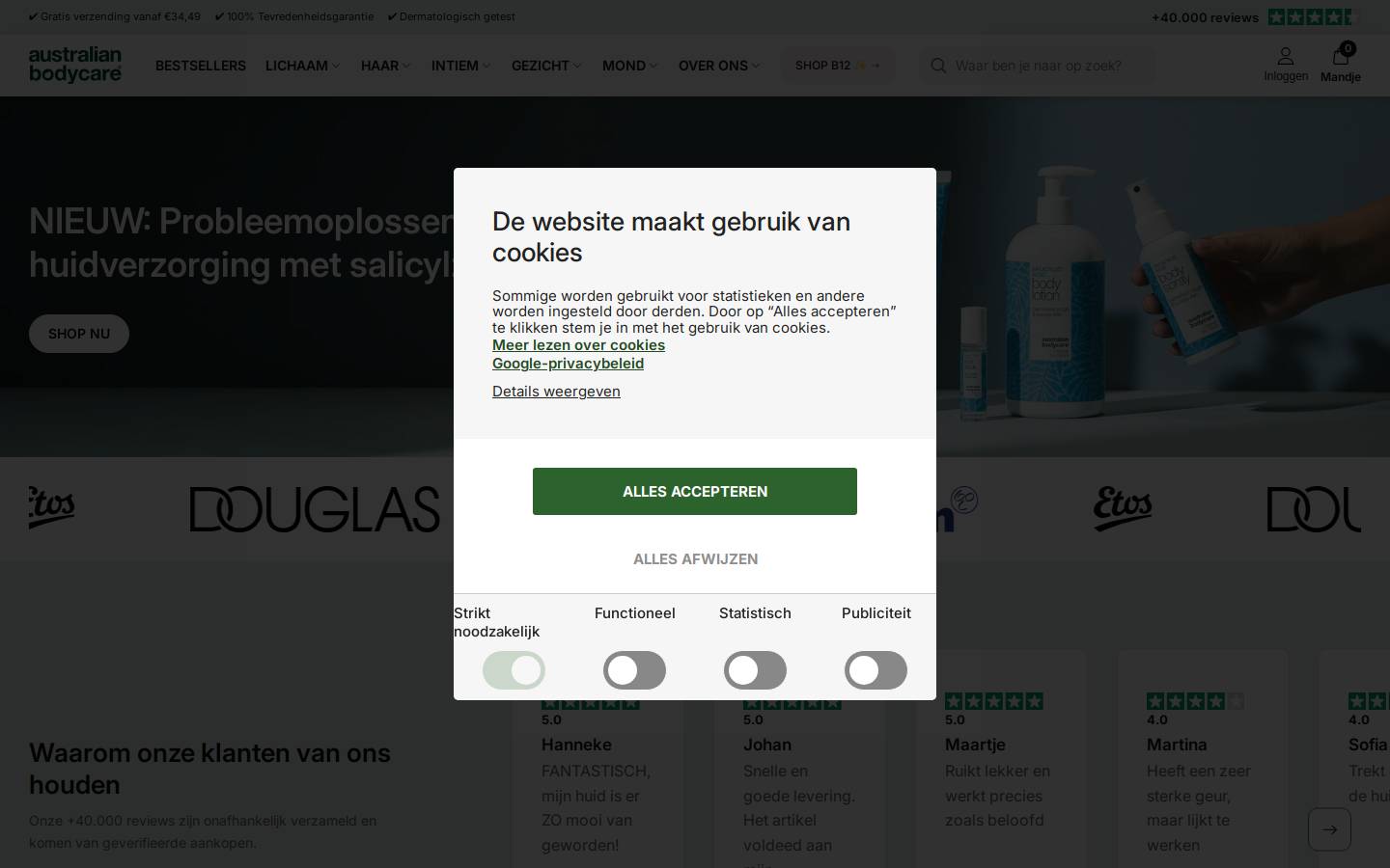 Australian Bodycare homepage screenshot