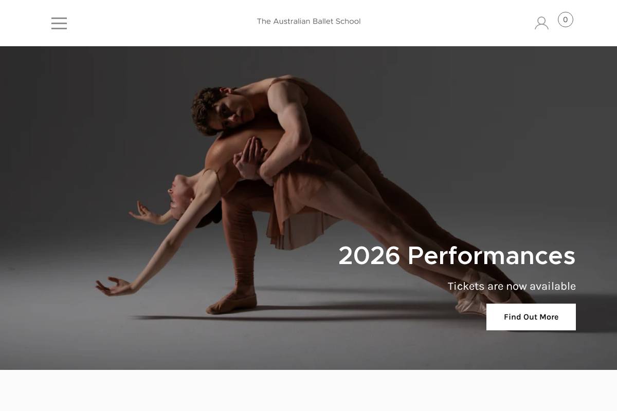 australianballetschool.com.au homepage screenshot
