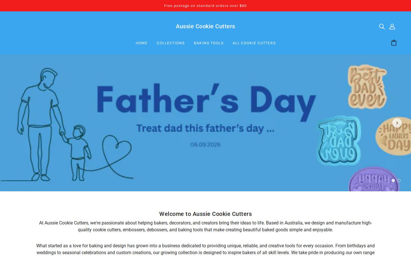 australiancookiecutter.com homepage screenshot