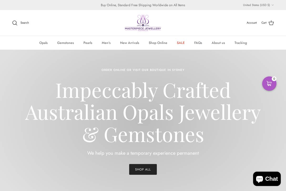 australianopalshop.com homepage screenshot