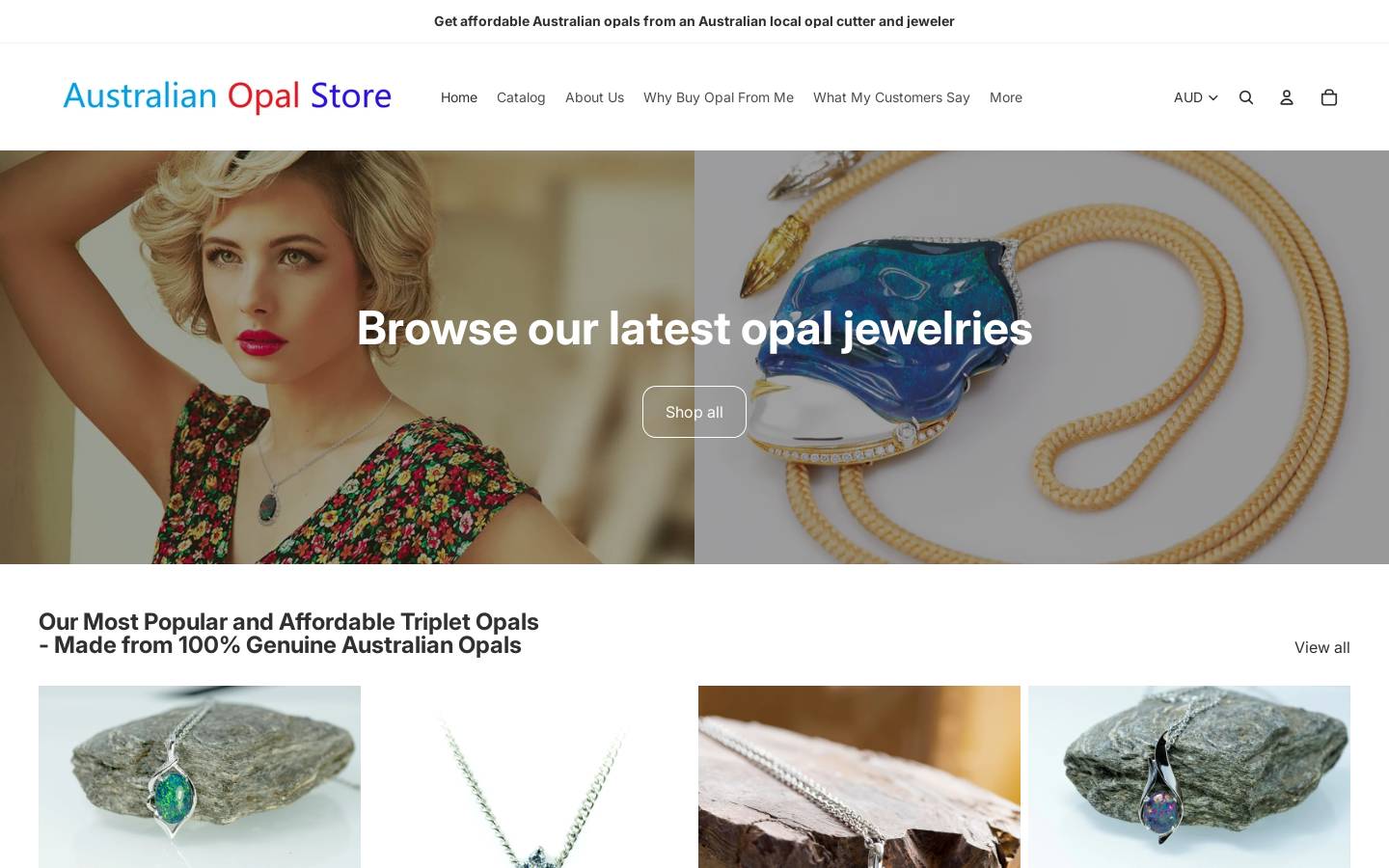 australianopalstore.com homepage screenshot