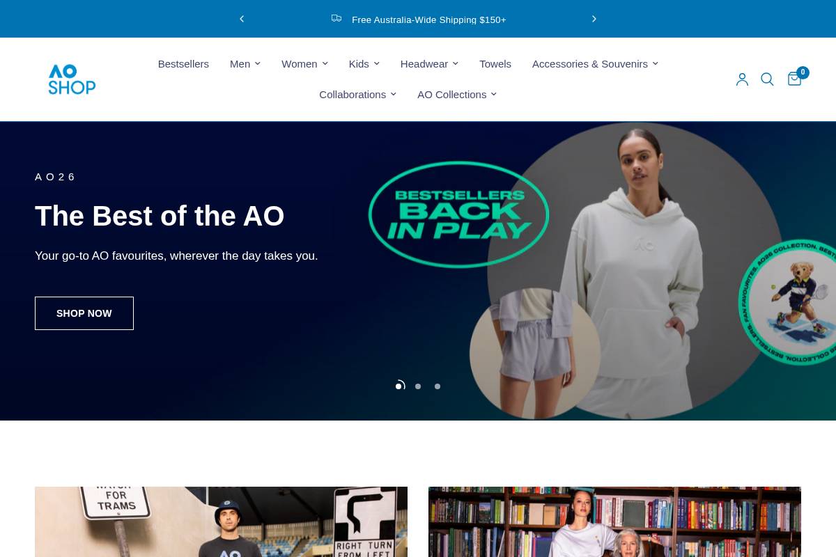 australianopenshop.com homepage screenshot