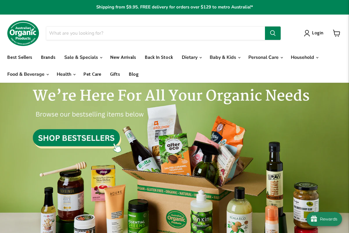 australianorganicproducts.com.au homepage screenshot