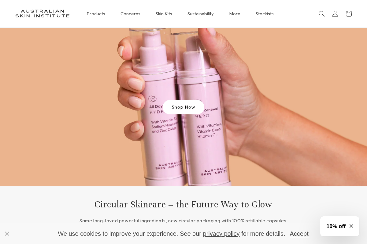 australianskininstitute.com.au homepage screenshot