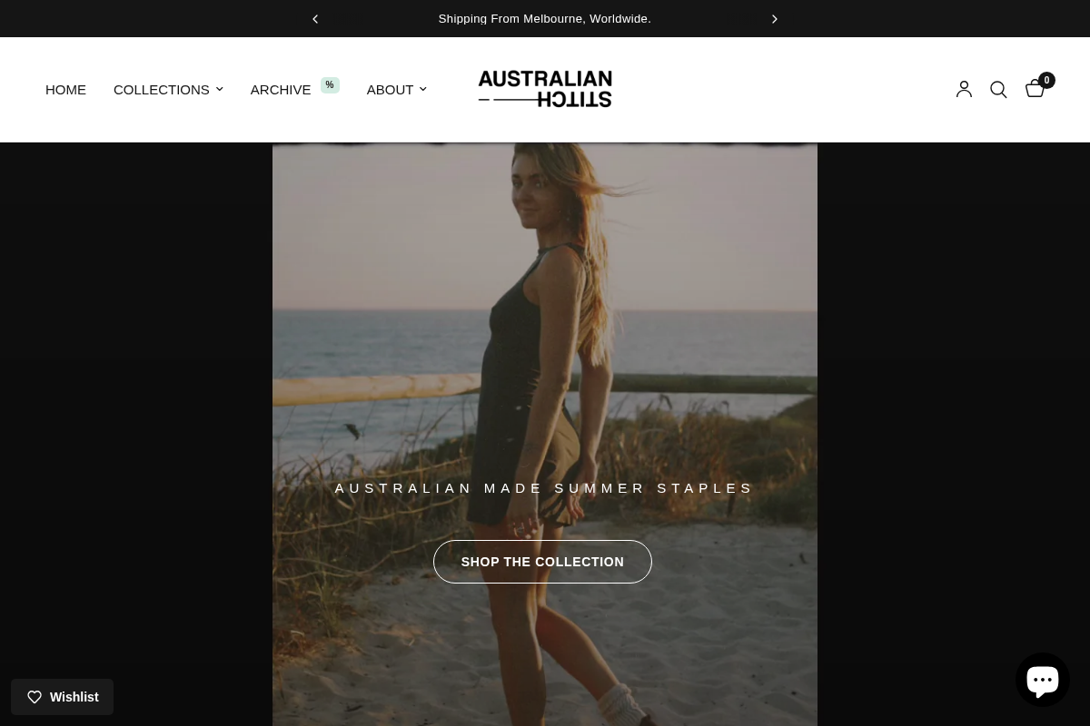 Australian Stitch homepage screenshot