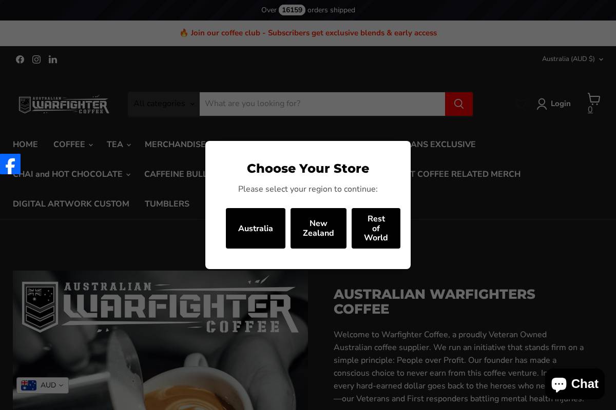 australianwarfighters.com.au homepage screenshot