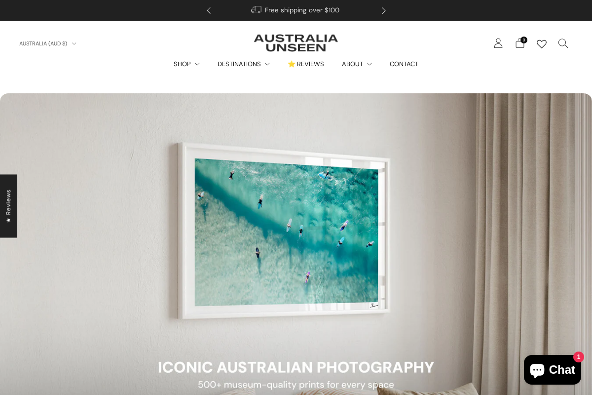 Australia Unseen homepage screenshot
