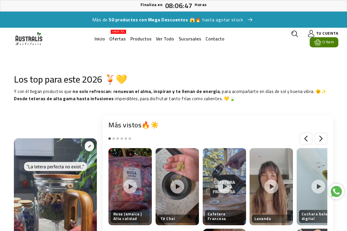 Australis Herbolaria homepage screenshot