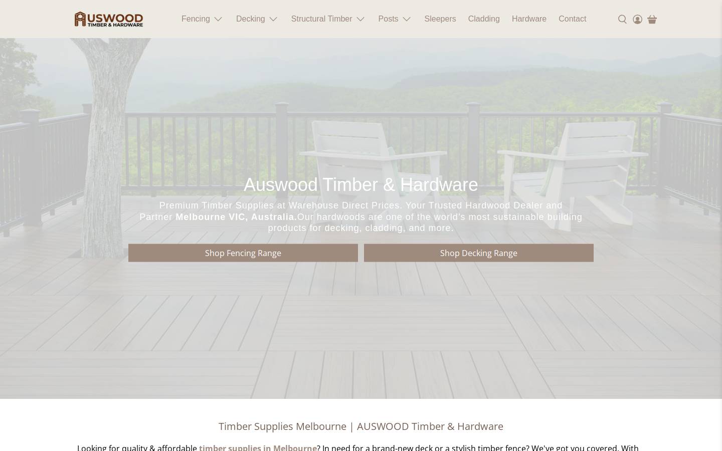 auswoodtimber.com.au homepage screenshot