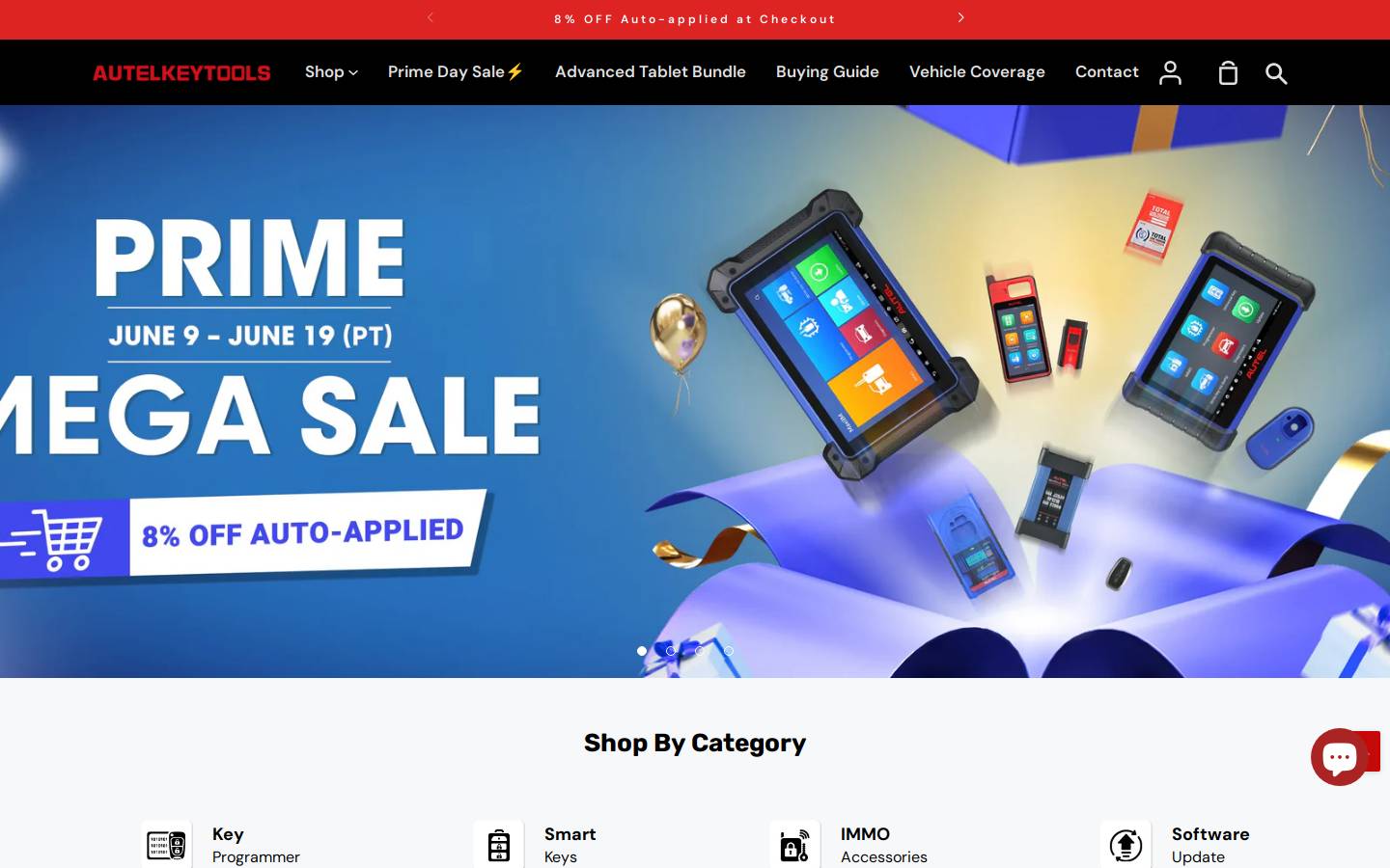 autelkeytools.com homepage screenshot