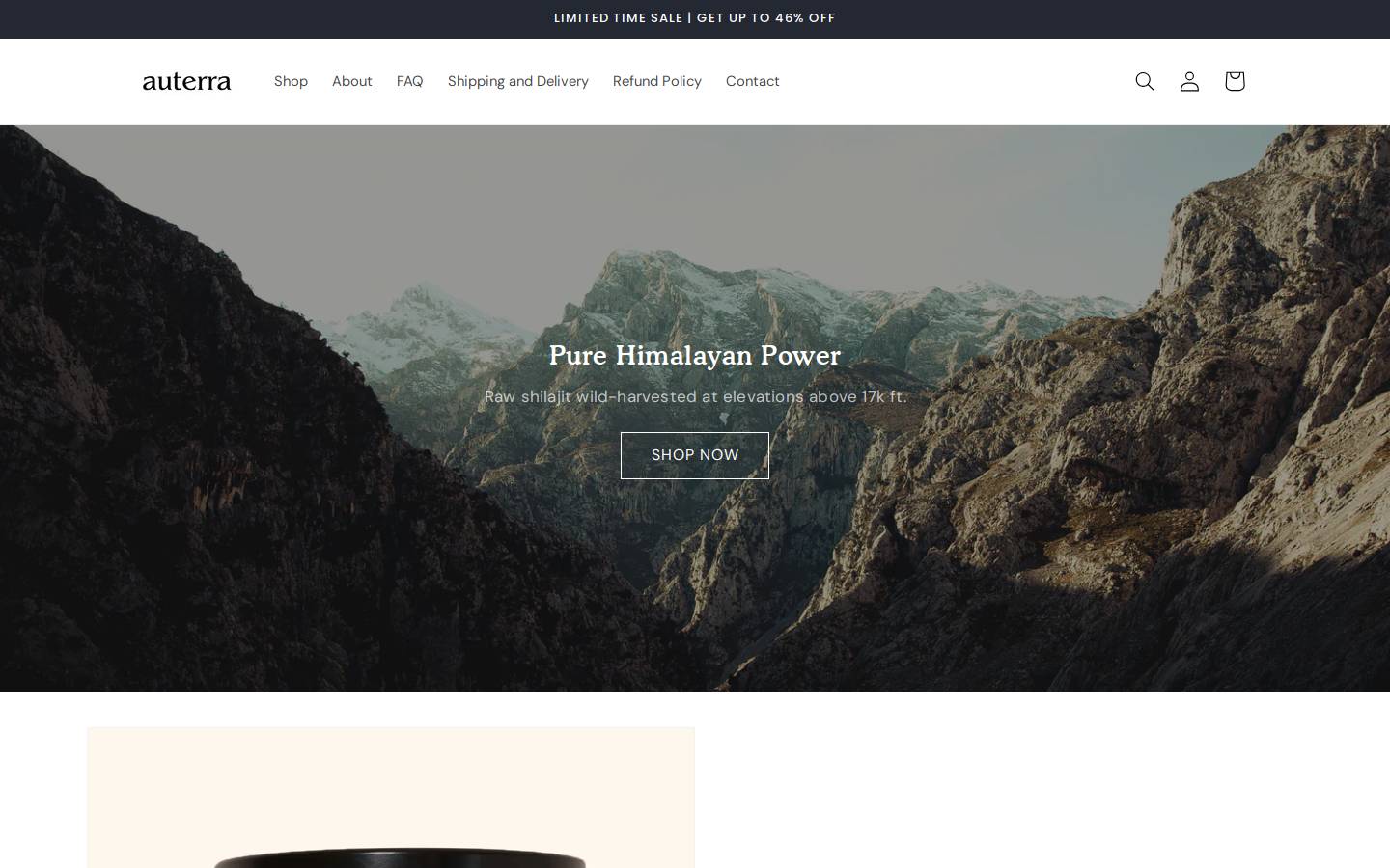 auterranaturals.com homepage screenshot