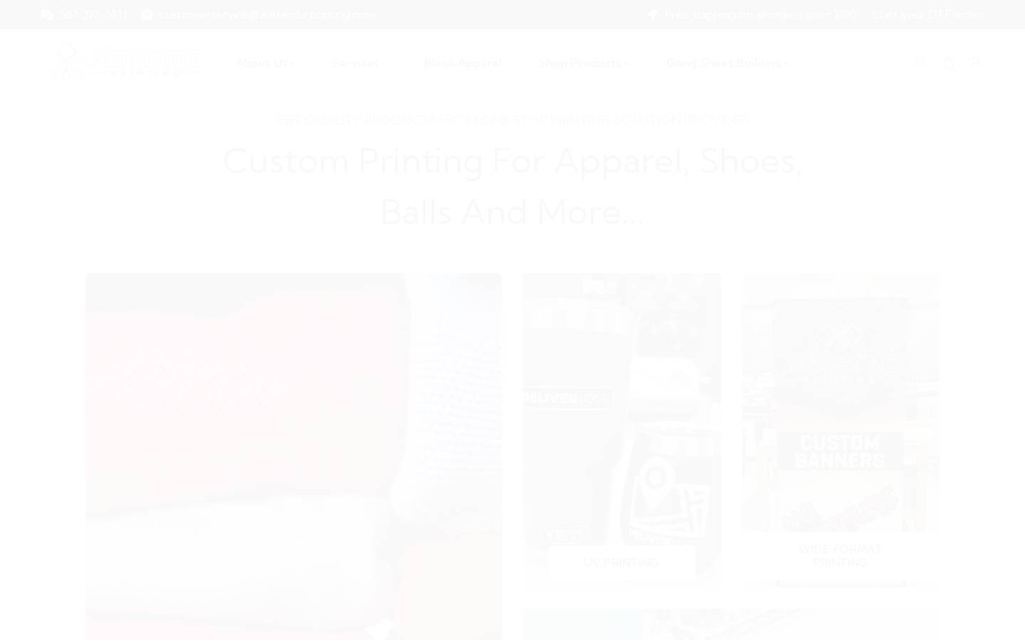 authenticprinting.com homepage screenshot