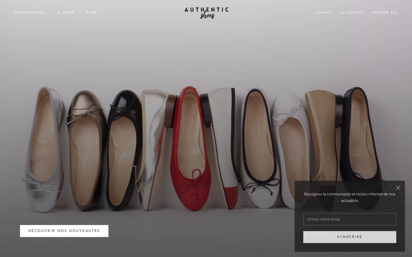 authenticshoes.fr homepage screenshot