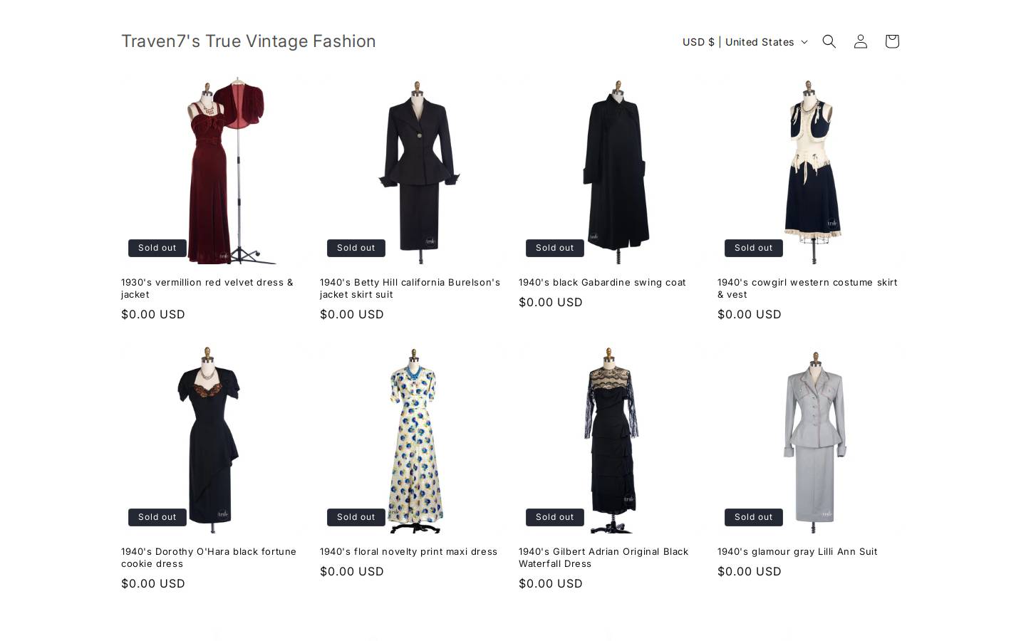 authenticvintageshop.com homepage screenshot