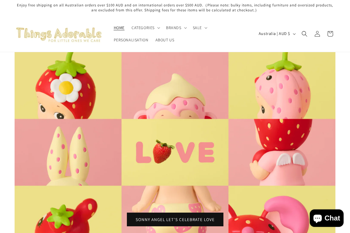 Things Adorable homepage screenshot
