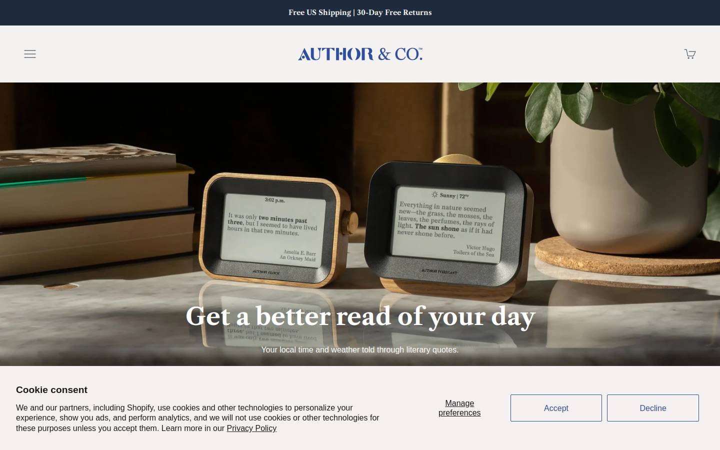 authorforecast.com homepage screenshot