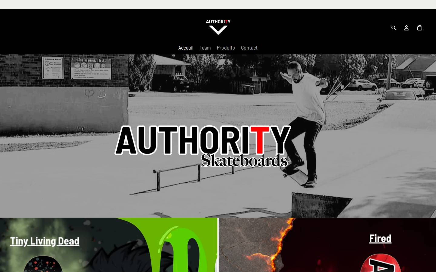 authorityskateboards.com homepage screenshot