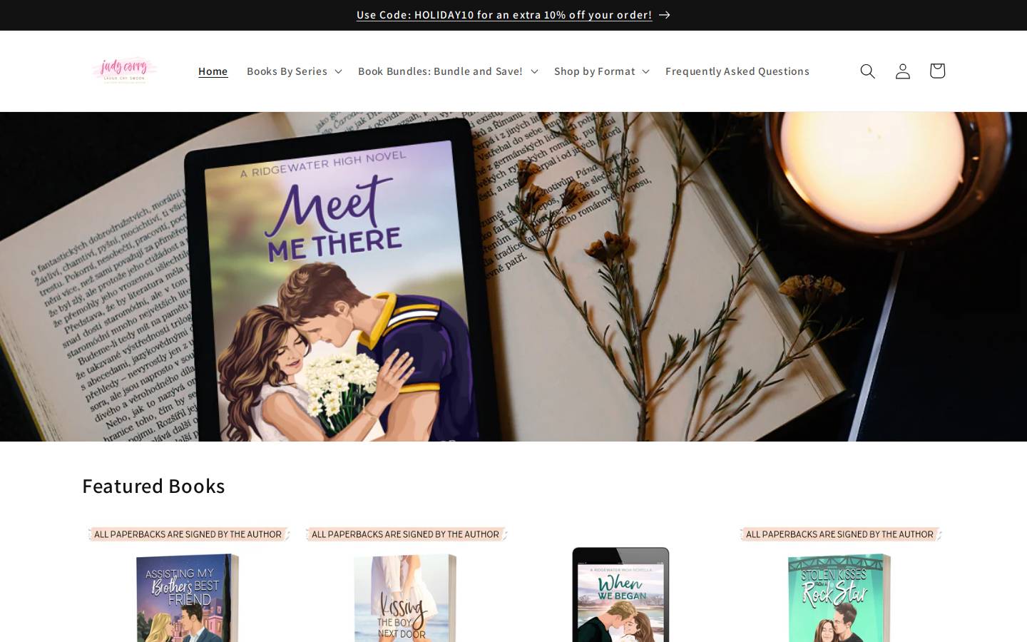 authorjudycorry.com homepage screenshot