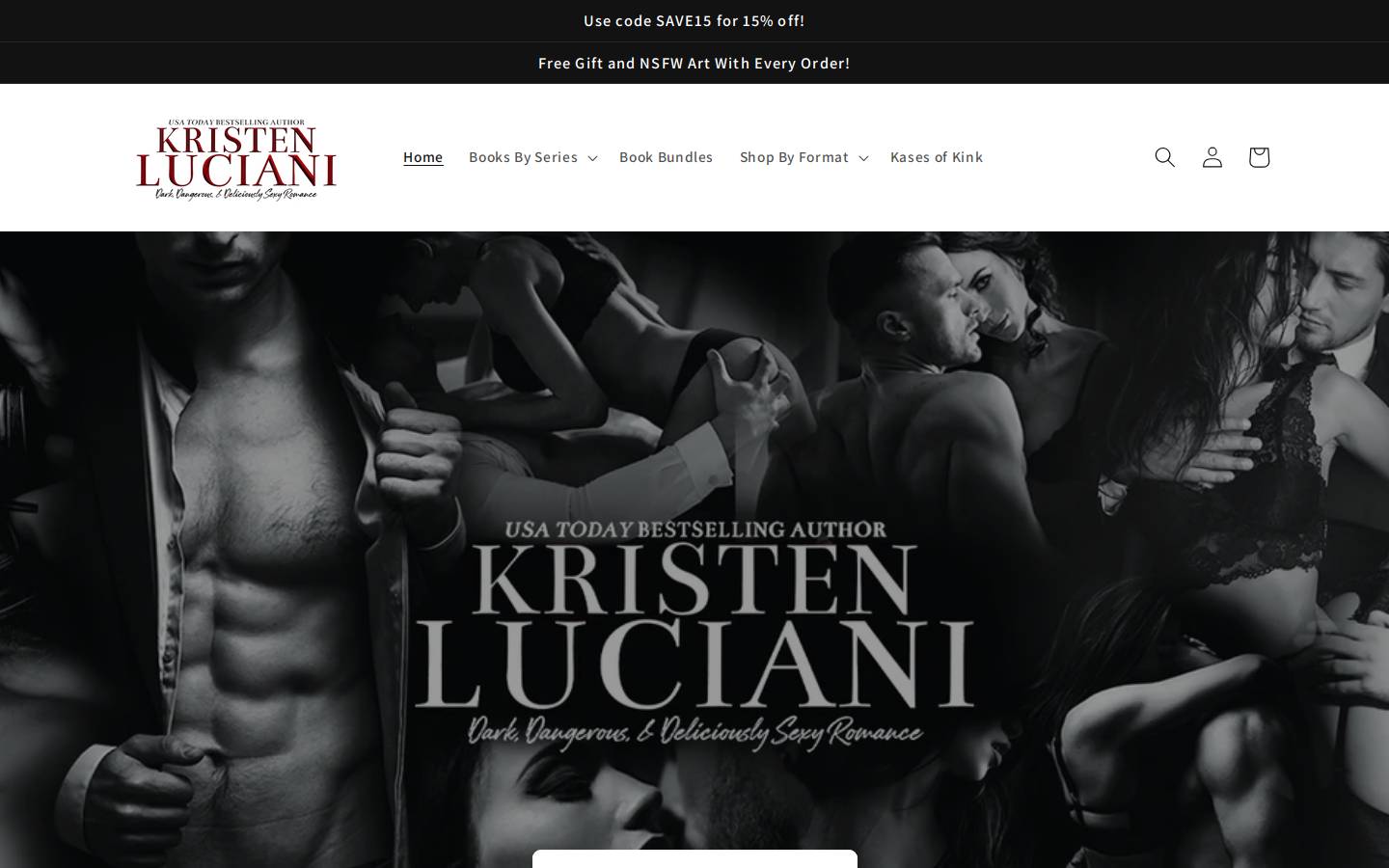 authorkristenluciani.com homepage screenshot