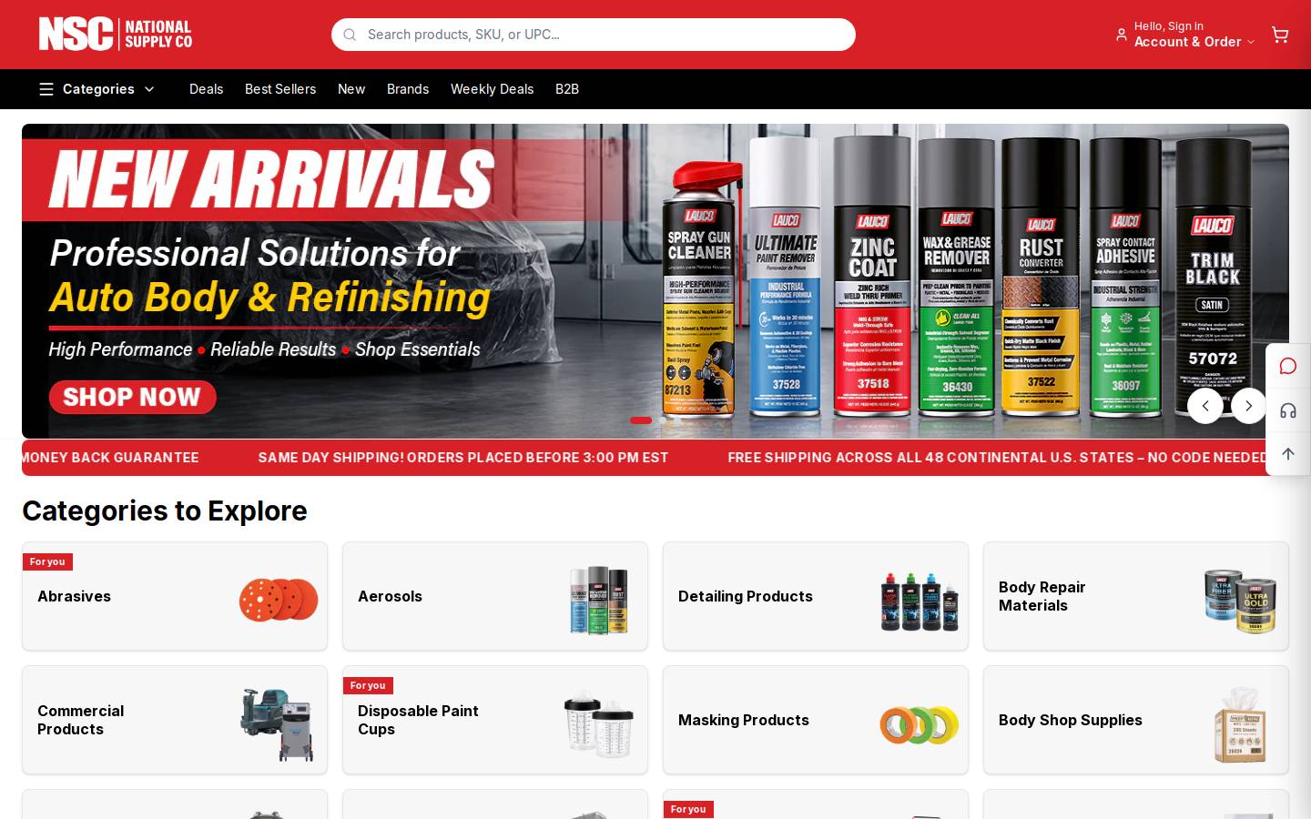 autobodyshopsuppliesdirect.com homepage screenshot