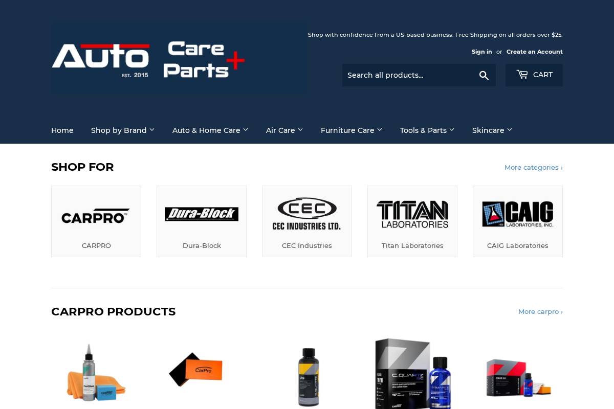 autocareparts.com homepage screenshot