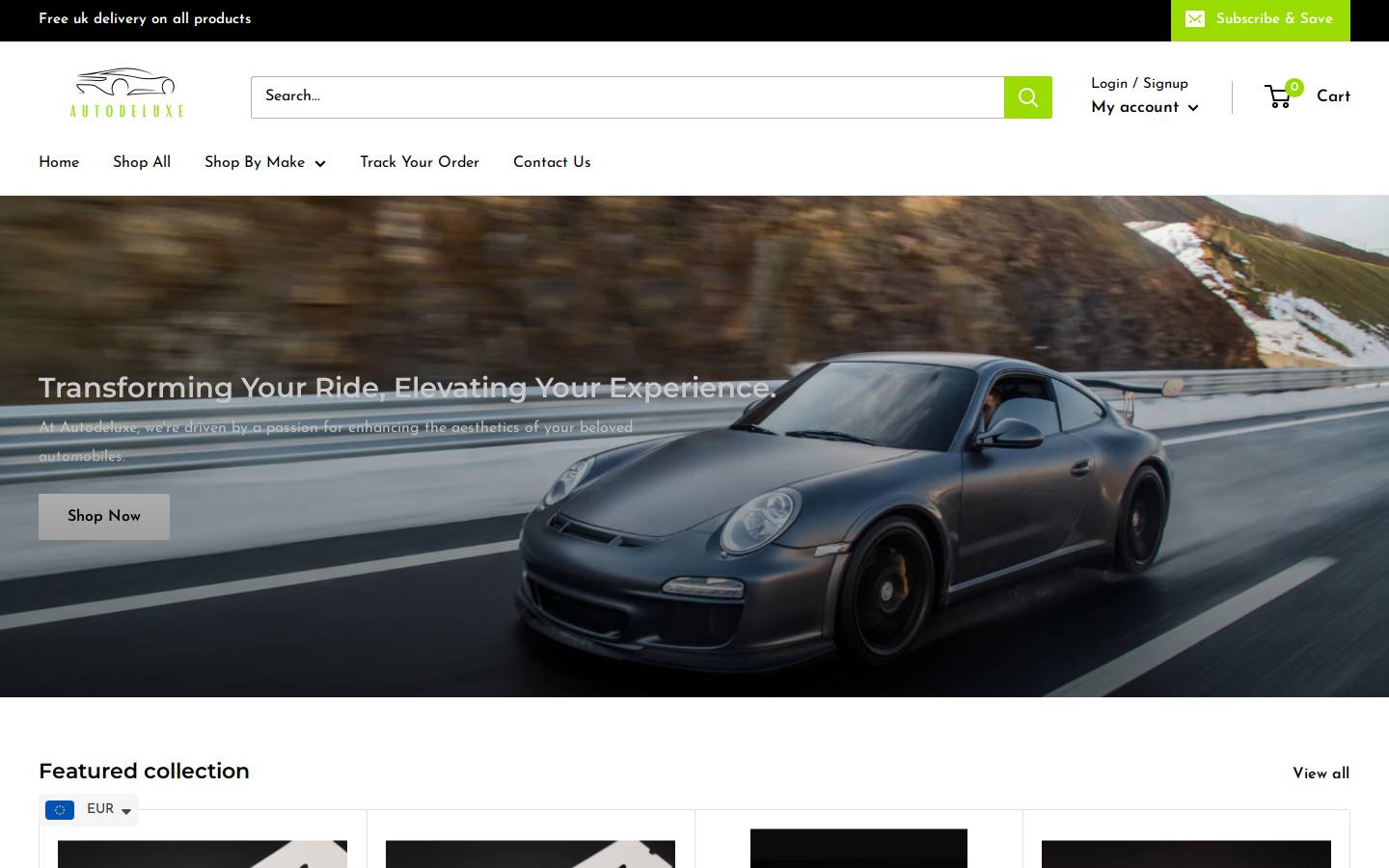 autodeluxeuk.com homepage screenshot