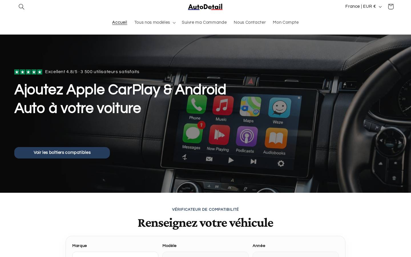 Autodetail homepage screenshot