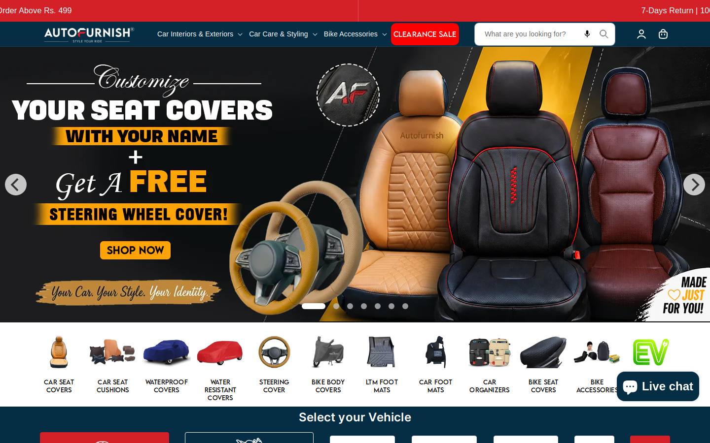 Autofurnish homepage screenshot